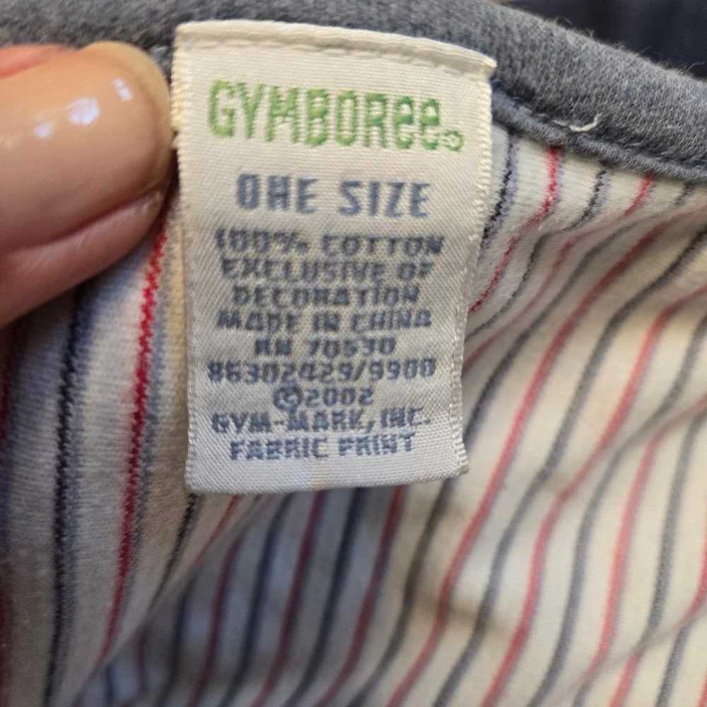 Vintage Y2K Gymboree 2002 Baseball Play Ball Reversible Navy Stripe Baby Blanket